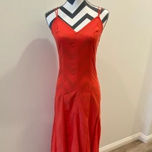 Cami strap red orange HD in Paris maxi dress. Size 4P